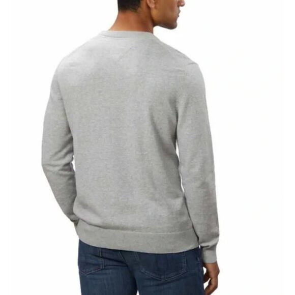 TOMMY HILFIGER Mens Sz XL Light Gray Casual or Dress Cotton Lightweight Sweater - Picture 3 of 5